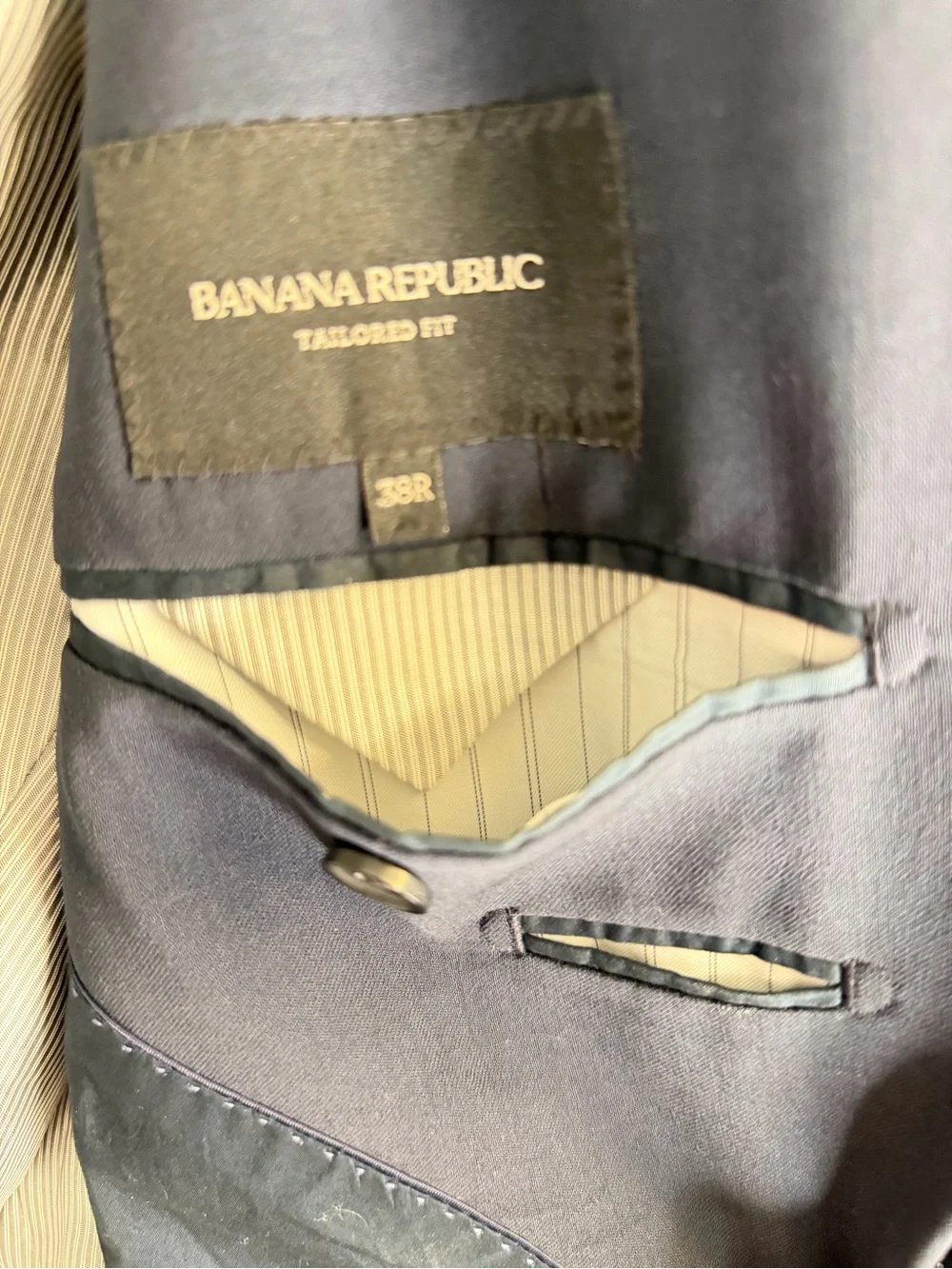 Banana Republic Navy Single-Breasted Tailored Blazer